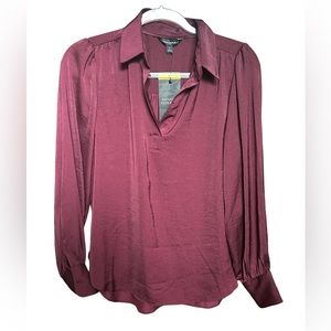Banana Republic Long Sleeve Satin Pullover Top